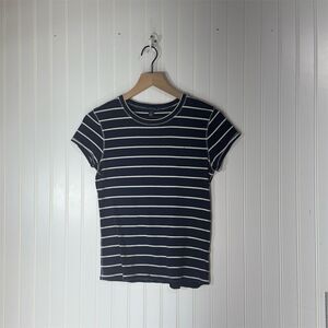 Ralph Lauren Navy and White Striped Short Sleeve Tee